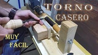 COMO HACER TORNO CASERO CON UN TALADRO (MUY FÁCIL)