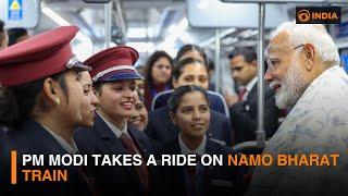 PM Modi takes a ride on Namo Bharat train | DD India