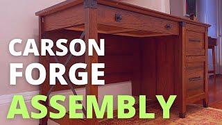 Sauder Carson Forge Desk Assembly (Single Pedestal Desk With Drawers) (Model 412920, 431581, 431580)