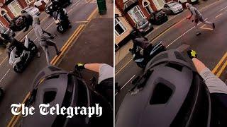 Cyclist fights off gang of robbers trying to steal his e-bike