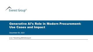 On-demand Webinar: Generative AI's Role in Modern Procurement: Use Cases and Impact
