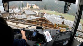 Relaxing Rainy Bus drive in mountain villages and forests, French Alps 4K