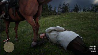 red dead redemption 2 man eat horse shit (poop)