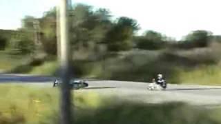 Motorcycle crashes going 80mph!