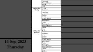 date sheet MA MSc part 1 Punjab University annual 2023| Punjab University announced MA MSc date shee