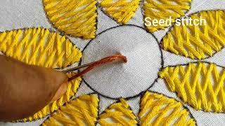 Hand Embroidery : Beautiful Flower using Herringbone Stitch