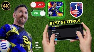 100% Best Play Settings In Efootball 2025 Mobile || Best Setting eFootball 2025  