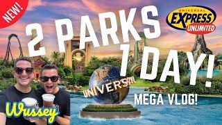 Universal Studios & Islands of Adventure Two Parks ONE Day! | VelociCoaster First Ride | Vlog Day 19