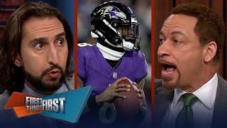 FIRST THINGS FIRST| Nick Wright reacts Cam Newton says Lamar is greatest dual threat in NFL history