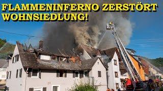 [ERSTVIDEO] - GANZE WOHNSIEDLUNG WIRD EIN RAUB DER FLAMMEN - | 6 HÄUSER IN VOLLBRAND | FEUERWEHR