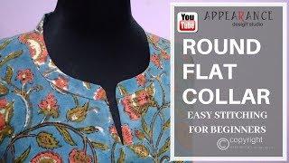 ROUND FLAT COLLAR EASY STITCHING FOR BEGINNERS easy method