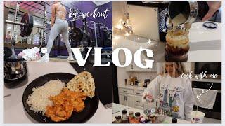 day in my life gym vlog | leg day workout, cook with me, aesthetic asmr