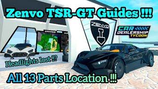 Roblox Car Dealership Tycoon | All 13 Parts Location for the new Zenvo TSR-GT !!!