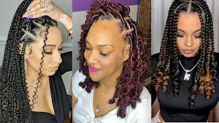 Baddie Braids Hairstyles On Natural Hair | Julia Beauty and Style