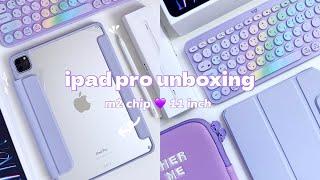 ️ m2 ipad pro 11" (silver) unboxing  apple pencil 2 + accessories