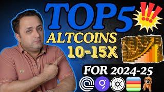 TOP 5 CRYPTO for 10-15x RETURNS in 2024-25 for CRYPTO BULL RUN | Which ALTCOIN to buy 2024 | HINDI