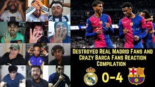 DESTROYED REAL MADRID Fans and CRAZY BARCA Fans Reactions to REAL MADRID 0-4 | La Liga GW 11