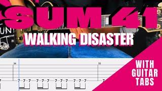 Sum 41- Walking Disaster Cover (Guitar Tabs On Screen)