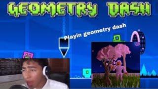 Playing geometry dash