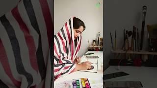 Painting Indian face on Paper  #shorts