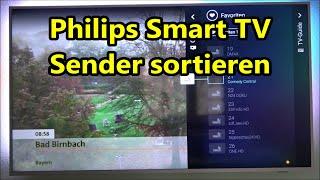 Philips Smart TV Sender sortieren - Philips Android Fernsehsender Reihenfolge ändern