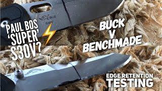 Heat Treat Hype? Bucks Bos s30V vs Benchmade S30V - Edge Retention comparison