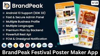 Make BrandPeak: Festival Poster Maker, Business Post, Political Post Maker App | source code free