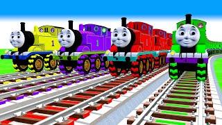 【踏切アニメ】あぶない電車 TRAIN THOMAS  Fumikiri 3D Railroad Crossing Animation #1