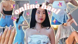 $200 HUGE SUMMER try-on haul + trendy, aesthetic clothes + beauty