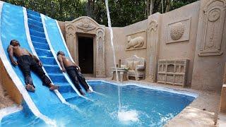 90 day Building Underground House with water Slide To Swimming Pool