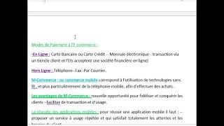 commerce Electronique  résumé tsc