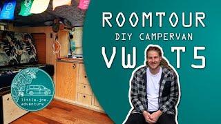 Roomtour DIY Campervan VW T5 | Mit Ausziehbett | Outdoor-Dusche / Küche | Solar- und Landstrom