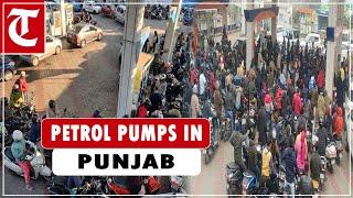 Punjab: Long queues at petrol pumps over shortage of fuel owing to a national strike by transporters