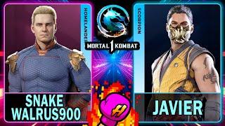 MK1 Snake Walrus900 (HOMELANDER) VS Javier (SCORPION)Mortal Kombat 14K 60ᶠᵖˢ