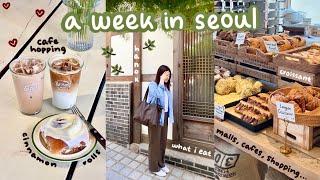 seoul vlog  cafe hopping (croissant, salt bread, milk tea), what i eat, bukchon hanok village, mall