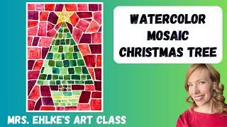 Mosaic Watercolor  CHRISTMAS TREE