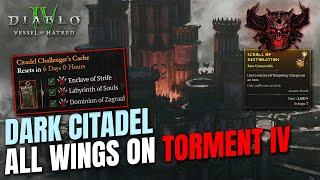 NEW RAID Dark Citadel HIGHEST DIFFICULTY Torment IV - All Wings Vessel of Hatred Diablo 4