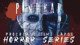 Procreate time lapse. Pinhead (digital painting) Horror Art series