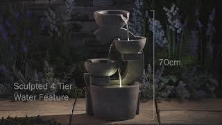 Serenity Sculpted Four-Tier Bowl Water Feature