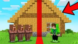 Villager SPLIT My House In HALF In Minecraft!