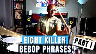 8 KILLER BEBOP DRUM PHRASES FOR SOLOING | Jazz Drummer Q-Tip of the Week