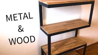 Modern metal & wood shelf build