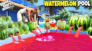 Shinchan & Franklin Make a Swimming Pool Into Watermelon Pool in GTA 5!