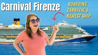 Boarding CARNIVAL FIRENZE!! Brand NEW Cruise Ship!!