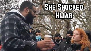 She surprised Hijab by disclosing her proficiency in Arabic! Mohammed Hijab & Lady Speakers Corner