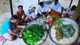 ঝড় বৃষ্টির মধ্যে বাগানের শাকসবজি দিয়ে খুদের ভাত রান্না করে খাওয়া | Bengali style Khuder Bhat recipe