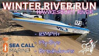 Winter Powerboat Run on the Hawkesbury River with 15 Ski Boats. HIT SUBSCRIBE
