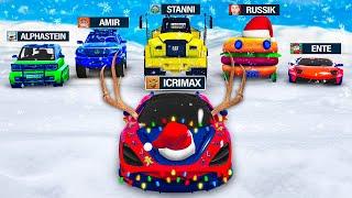 5 YOUTUBER mit WEIHNACHTS AUTOS JAGEN in GTA 5!