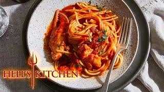 Спагетти с лобстером - рецепт "Адской Кухни"