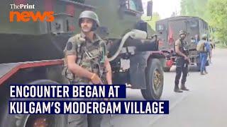 Encounter started at Modergam village of Kulgam district in Jammu & Kashmir